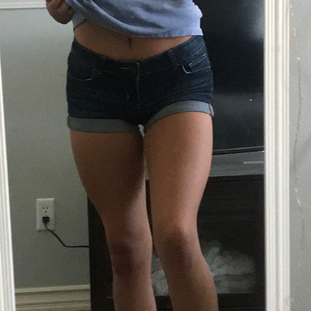 Dark wash Cuffed Shorts